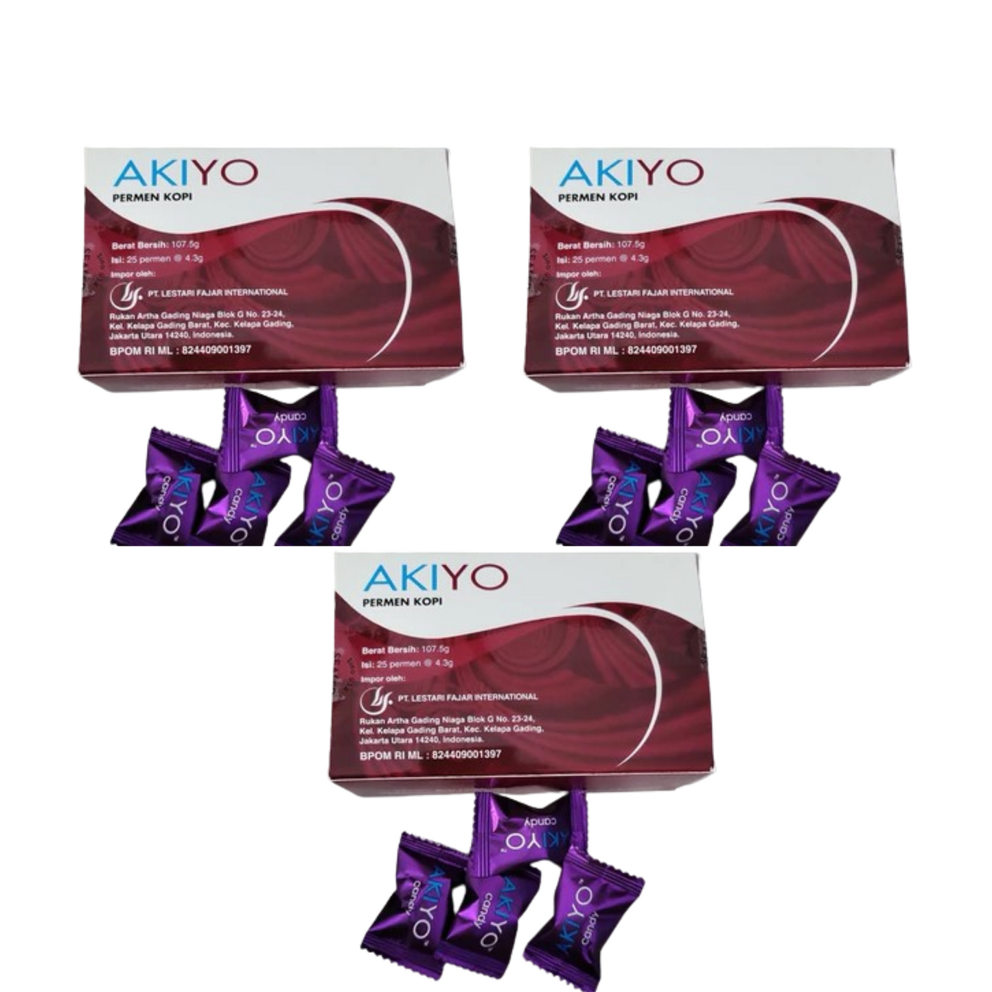 Akiyo Energy Coffee Candy for Men – Herbal Coffee & Ginseng Candy for Natural Stamina & Vitality (25 Pieces per Box