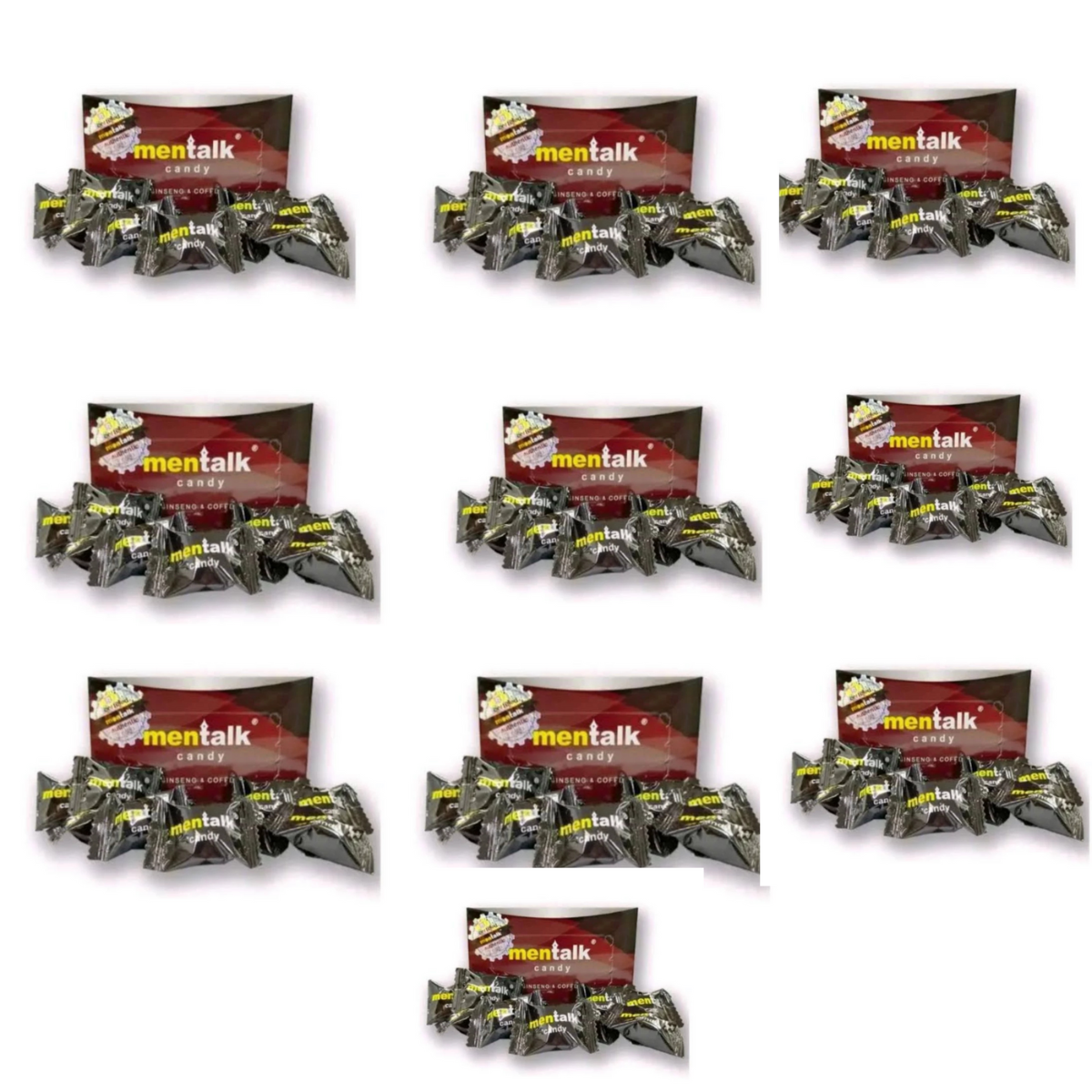 Mentalk Herbal Coffee Candy – Ginseng Infused Hard Candy for Energy, Stamina & Vitality (30 Pieces per Box