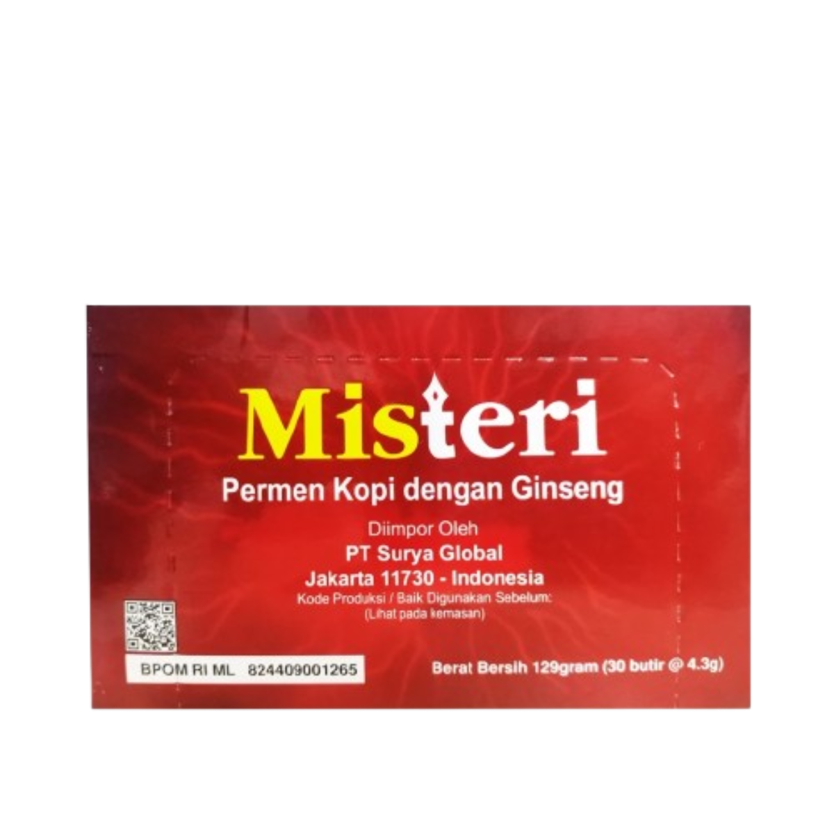 Misteri Herbal Coffee Ginseng Candy – Natural Energy & Stamina Candy for Men | Vitality Booster (30 Pieces per Box