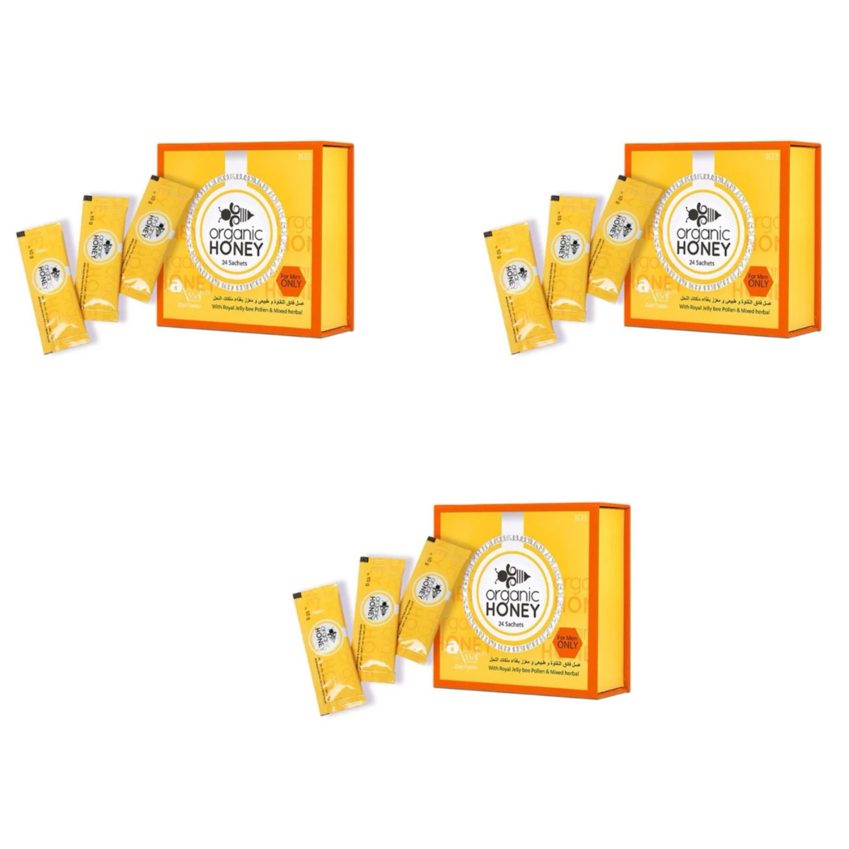 Energy Honey Sachets for Men β Organic Honey with Royal Jelly, Bee Pollen & Herbal Vitality Blend (24 Sachets)