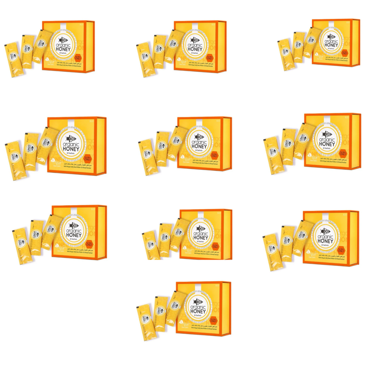Energy Honey Sachets for Men β Organic Honey with Royal Jelly, Bee Pollen & Herbal Vitality Blend (24 Sachets)