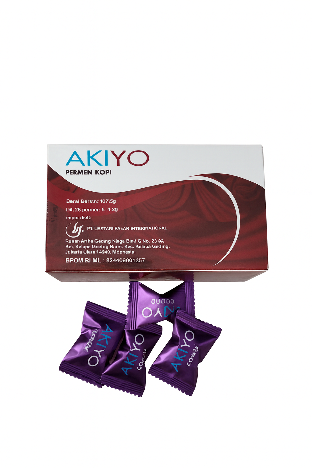 Akiyo Energy Coffee Candy for Men – Herbal Coffee & Ginseng Candy for Natural Stamina & Vitality (25 Pieces per Box