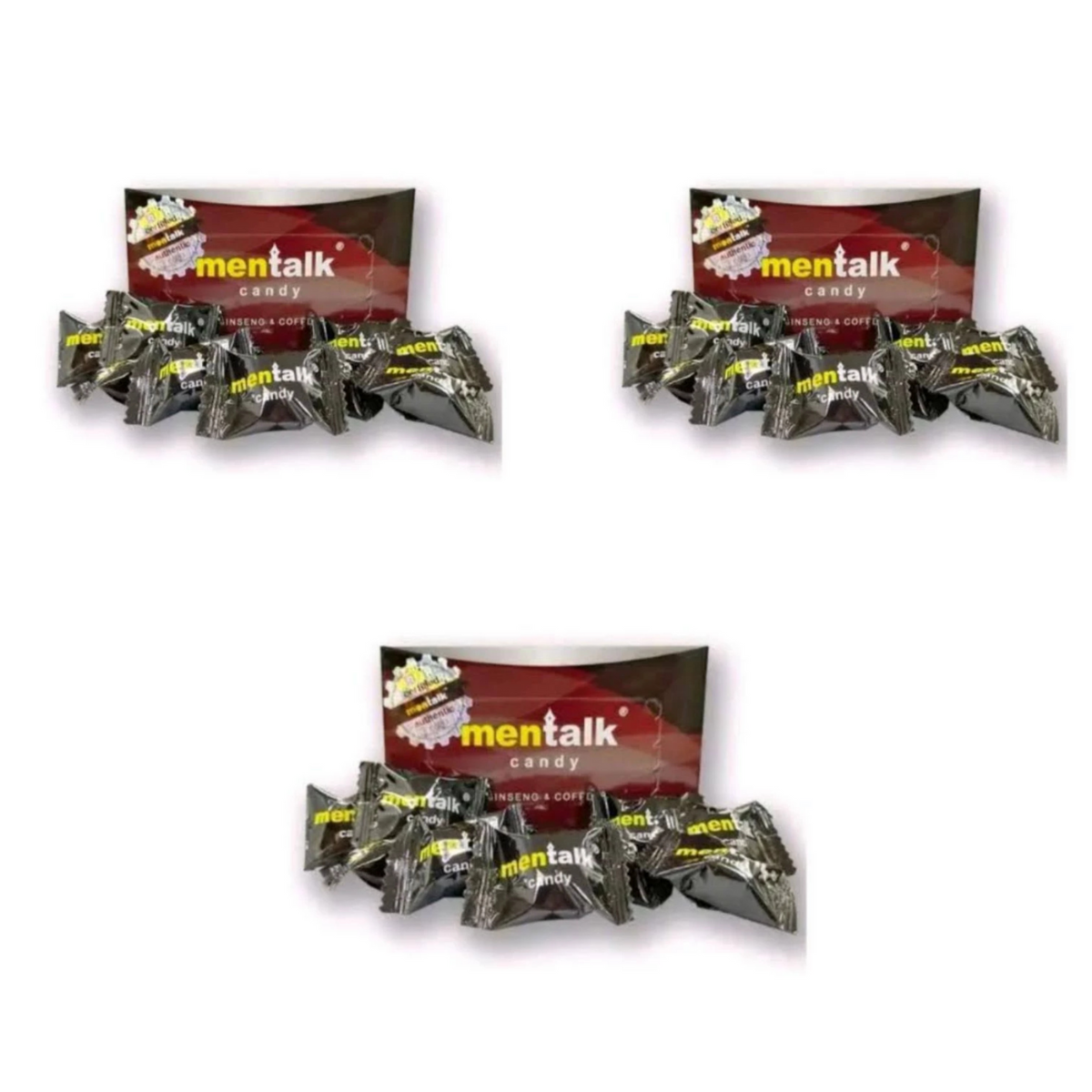 Mentalk Herbal Coffee Candy – Ginseng Infused Hard Candy for Energy, Stamina & Vitality (30 Pieces per Box