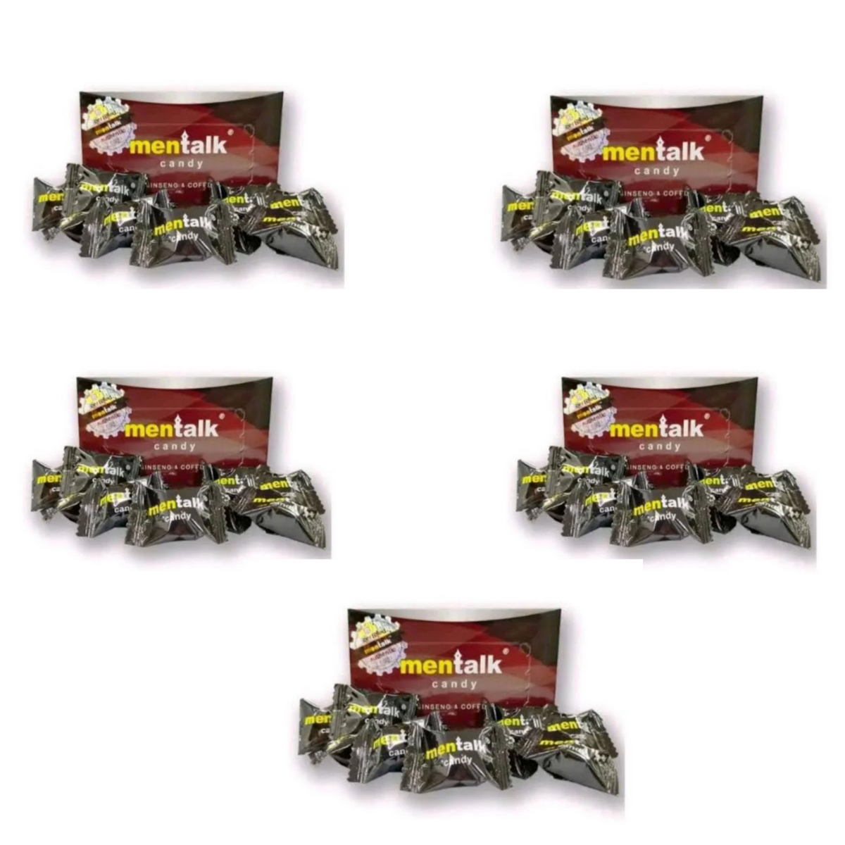 Mentalk Herbal Coffee Candy – Ginseng Infused Hard Candy for Energy, Stamina & Vitality (30 Pieces per Box