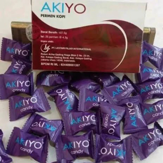 Akiyo Energy Coffee Candy for Men – Herbal Coffee & Ginseng Candy for Natural Stamina & Vitality (25 Pieces per Box