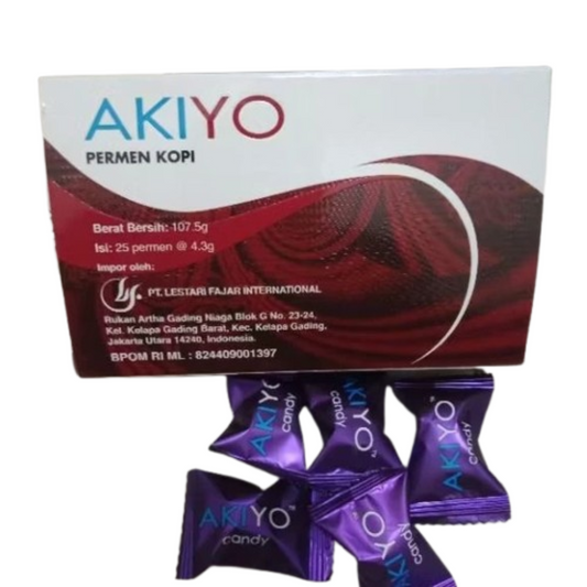 Akiyo Energy Coffee Candy for Men – Herbal Coffee & Ginseng Candy for Natural Stamina & Vitality (25 Pieces per Box