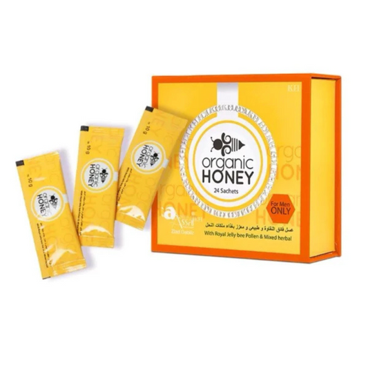 Energy Honey Sachets for Men – Organic Honey with Royal Jelly, Bee Pollen & Herbal Vitality Blend (24 Sachets)