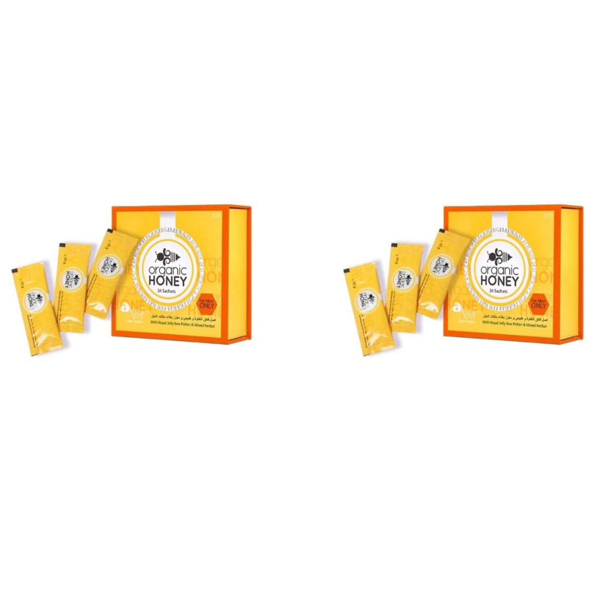 Energy Honey Sachets for Men – Organic Honey with Royal Jelly, Bee Pollen & Herbal Vitality Blend (24 Sachets)