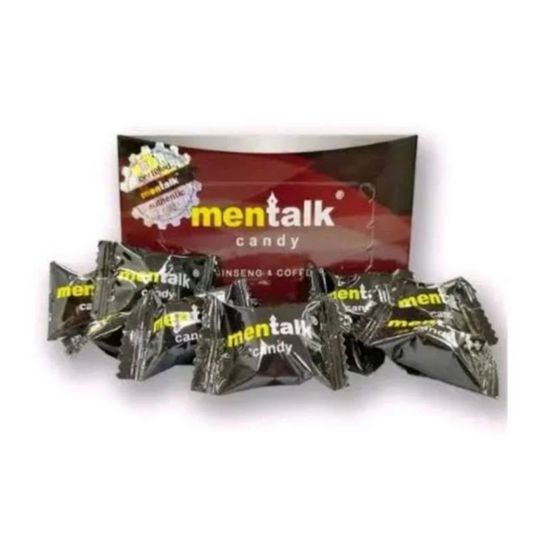 Mentalk Herbal Coffee Candy – Ginseng Infused Hard Candy for Energy, Stamina & Vitality (30 Pieces per Box
